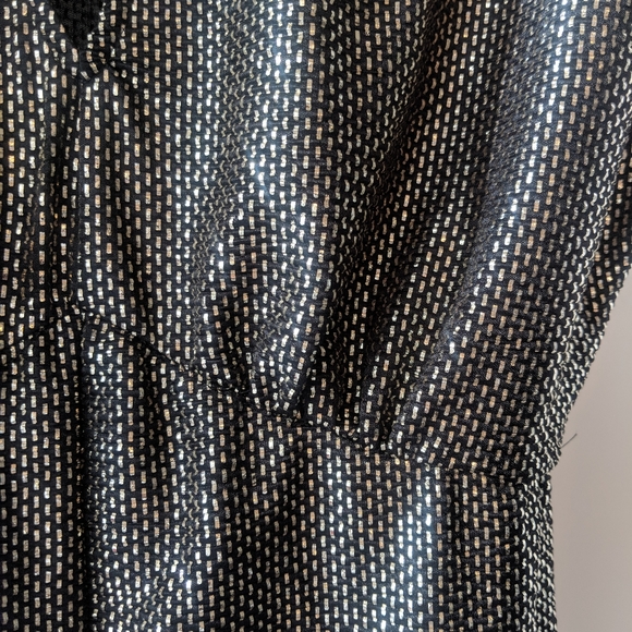 NWT Lush Metallic Midi V-Neck Dress - Picture 6 of 6